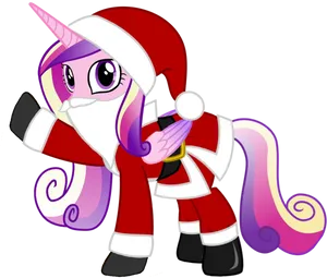 Holiday Unicorn Character Santa Outfit PNG Image