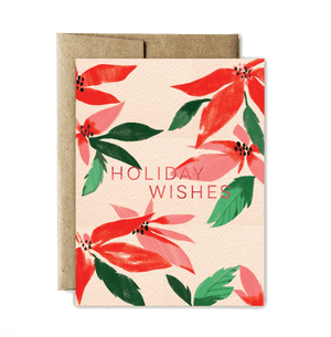 Foil Poinsettia Holiday Wishes - Holiday PNG image with transparent background