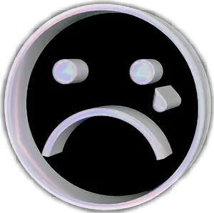 Holographic Sad Face Emoji PNG Image