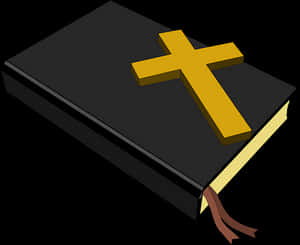 Holy Biblewith Golden Cross PNG image with transparent background