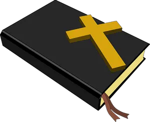 Holy Biblewith Golden Cross PNG Image