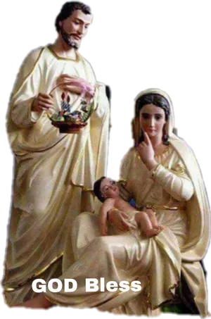 Holy Family Blessing Statue PNG Image