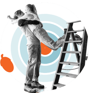 Home Renovation Couple Embrace PNG with transparent background