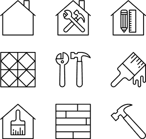 Home Renovation Icon Set PNG with transparent background