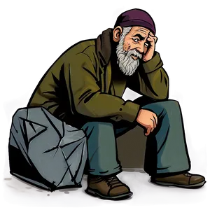 Homeless Man Cartoon Png Bsj58 PNG Image