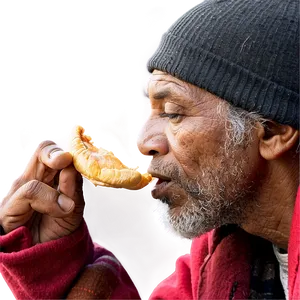 Homeless Man Eating Png 06132024 PNG Image