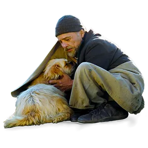 Homeless Man With Dog Png Wsd12 PNG Image