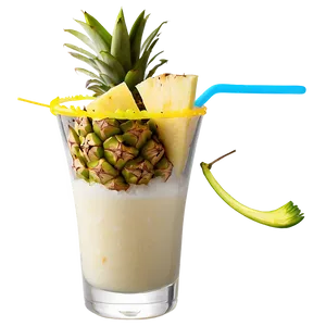 Homemade Pina Colada Preparation Png Stm7 PNG Image