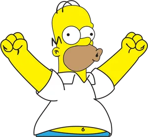 Homer Simpson Celebrating PNG Image