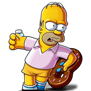 Homer Simpson Donut Lover PNG 05212024 PNG image with transparent background
