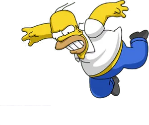 Homer Simpson Falling Down PNG Image