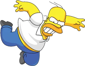 Homer Simpson Falling Down PNG Image