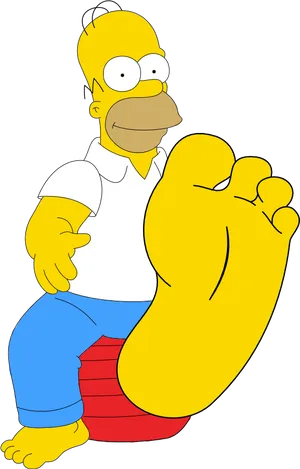 Homer Simpson Giant Foot Illustration.png PNG Image