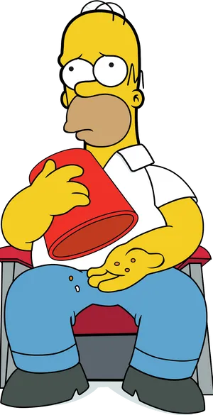 Homer Simpson Snacking Fail PNG Image