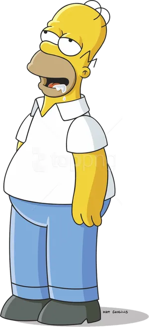 Homer Simpson Standing Casual Pose PNG Image