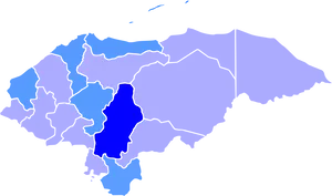 Honduras Administrative Division Highlighted PNG Image