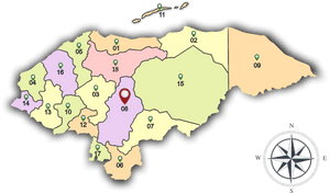 Mapa De Honduras Con Numeros, HD Png Download PNG