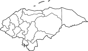 Honduras Administrative Divisions Outline PNG Image