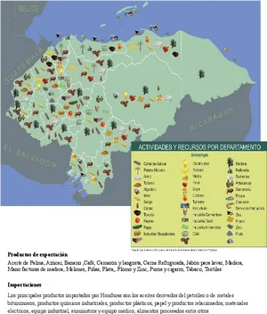 Honduras Economic Activitiesand Resources Map PNG Image