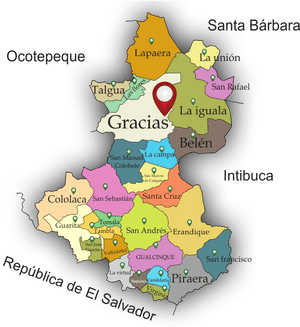 Mapa De Gracias Lempira Honduras, HD Png Download PNG