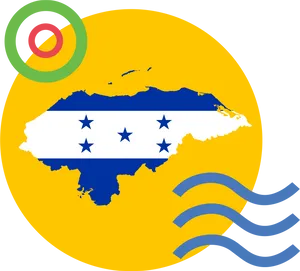 Honduras Map Flag Graphic PNG Image