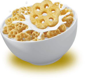 Honey Nut Cerealwith Milk Splash PNG image with transparent background