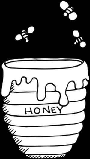 Honey Potand Bees Vector PNG image with transparent background