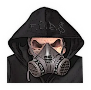 Hooded_ Figure_with_ Gas_ Mask PNG Image