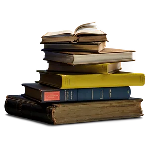 Horizontal Stacked Books Png Owc PNG Image