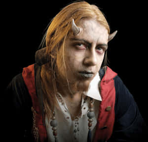 Horned Fantasy Character Portrait PNG image with transparent background