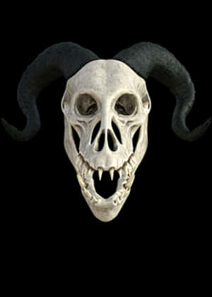 Horned Skull Mask Artwork PNG image with transparent background