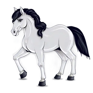 Horse Cartoon Outline Png Gte96 PNG Image