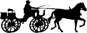 Horse Drawn Carriage Silhouette PNG Image