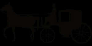 Horse Drawn Carriage Silhouette PNG image with transparent background