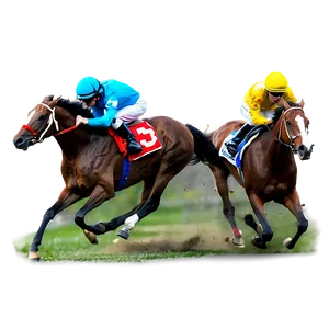 Horse Racing Competition Action PNG Image