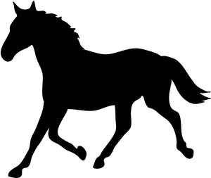 Horse Silhouette Black Background PNG Image