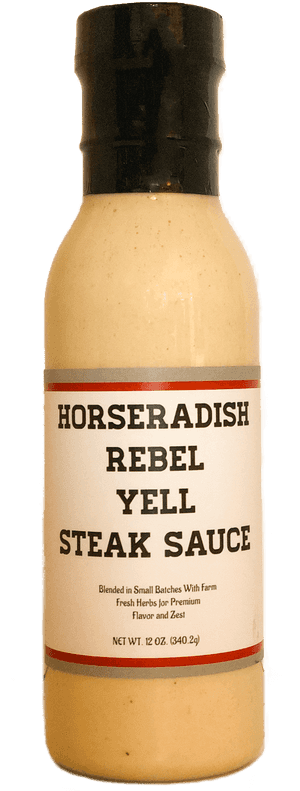 Horseradish Rebel Yell Steak Sauce Bottle PNG with transparent background