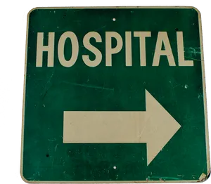 Hospital Direction Sign PNG Image