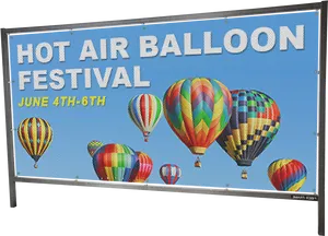 Hot Air Balloon Festival Billboard PNG Image