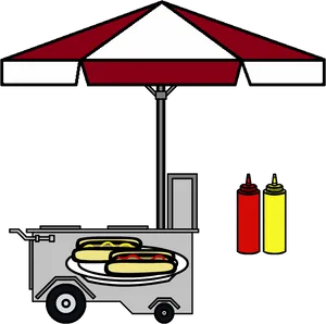 Hot Dog Standwith Condiments PNG Image