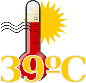 Hot Thermometer39 Degrees Celsius PNG Image