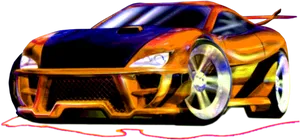 Hot Wheels Flaming Custom Car PNG Image