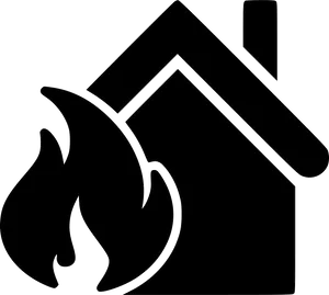 House Fire Outline Graphic PNG Image