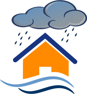 House Flood Icon PNG Image