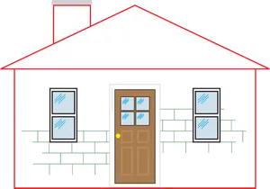 House Front Viewwith Gable Roof PNG Image