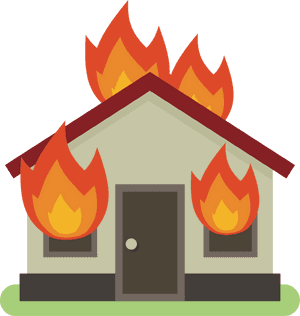 House On Fire Graphic PNG image with transparent background