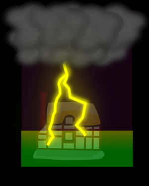 House Struck By Lightning PNG image with transparent background