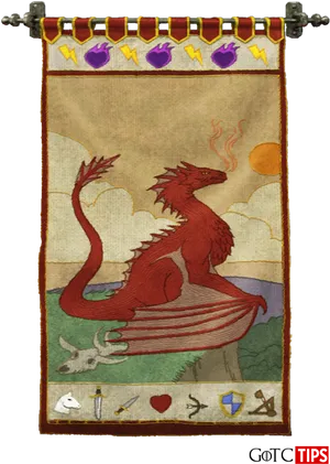 House Targaryen Banner Gameof Thrones PNG Image