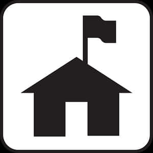Housewith Flag Icon PNG with transparent background