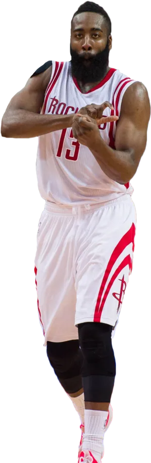 Houston Rockets Basketball Player In Action PNG Image